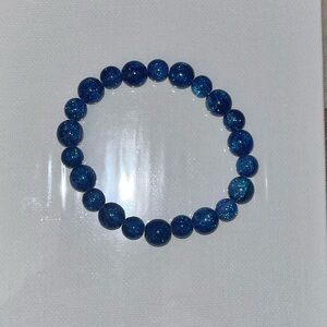 Handmade Blue Glitter Mermaid Themed Beaded Bracelet